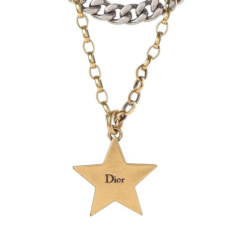 dior star necklace|dior necklace gold letters.